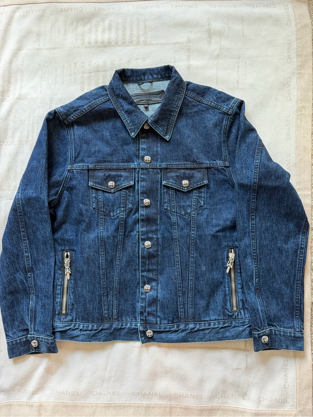 Chrome Hearts Blue Denim Trucker Jacket Size M
